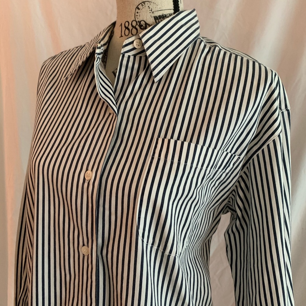 Cotton Stripe Button Up